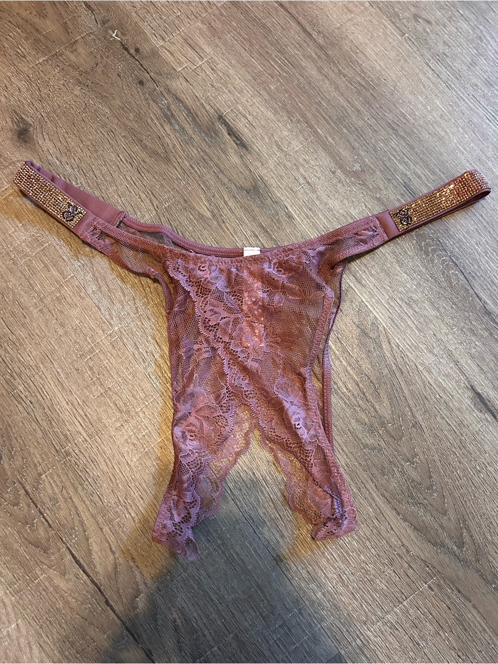 Victoria's Secret Very Sexy Cheeky Panty Womens XL Pink Ombre Lace Shine NWOT